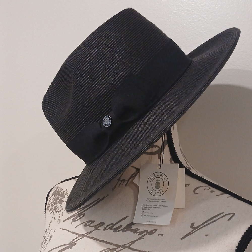 Pinapple & Star Black Fedora Hat